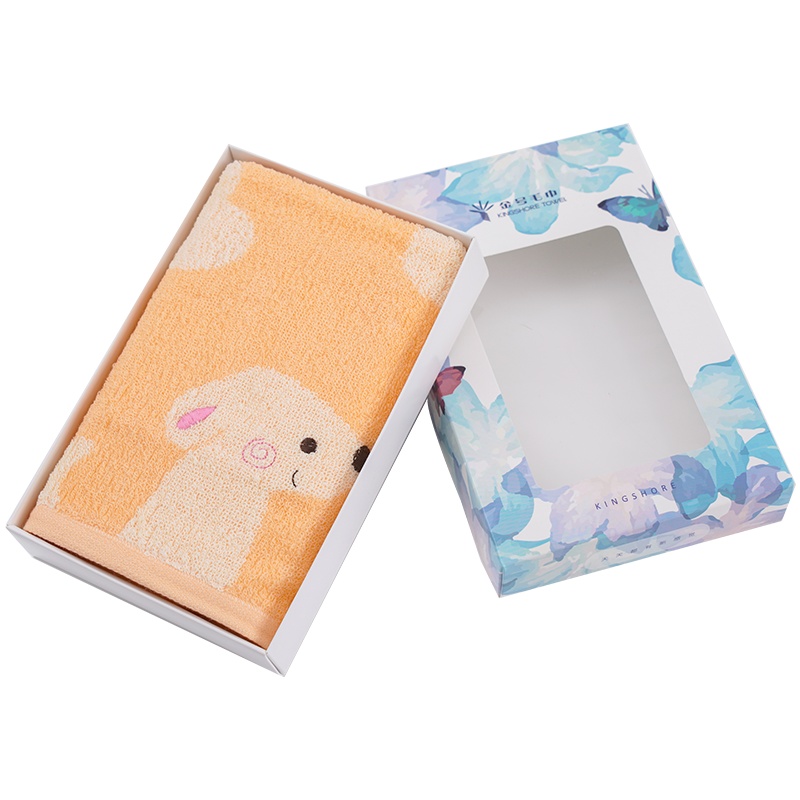 金号纯棉卡通洗脸巾毛巾单条装礼盒GA1134H高档礼盒 加厚吸水耐用 柔软舒适 居家生活 节日送礼