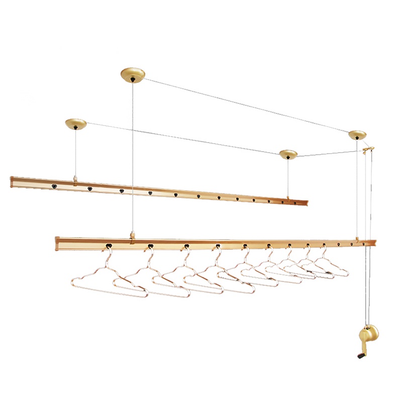 好太太(Hotata) 升降晾衣架 GW-6201A 手摇晾衣架阳台室内晒衣架双杆晾衣杆加厚304不锈钢