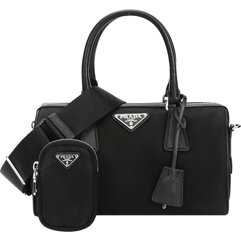 PRADA 普拉达 女士 织物配皮手提单肩斜挎包带小包 1BB845 064