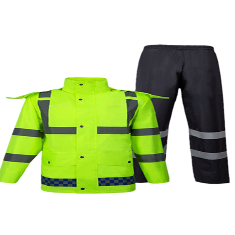 苏识 S-S040 反光分体雨衣雨裤套装 (计价单位:件)荧光绿