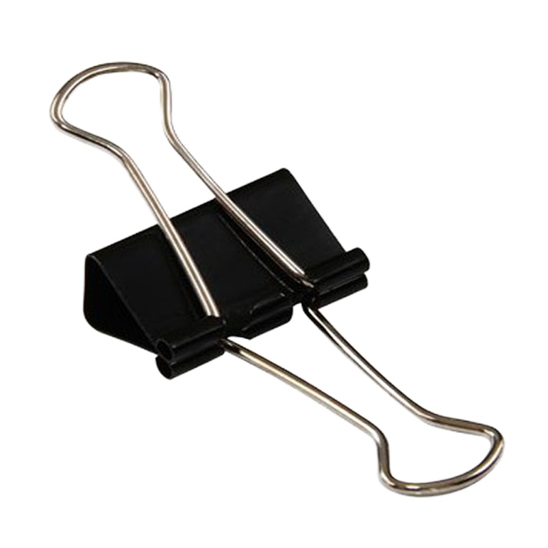 得力(deli)8564 黑色长尾票夹鱼尾夹资料试卷夹子 25mm 48只/筒