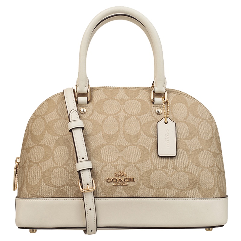Coach 蔻驰 女士卡其白色皮质手提单肩包 F27583IMDQC