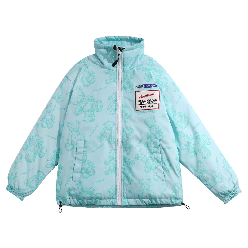 2021男女情侣时尚小熊羽绒服男冬季短款0615