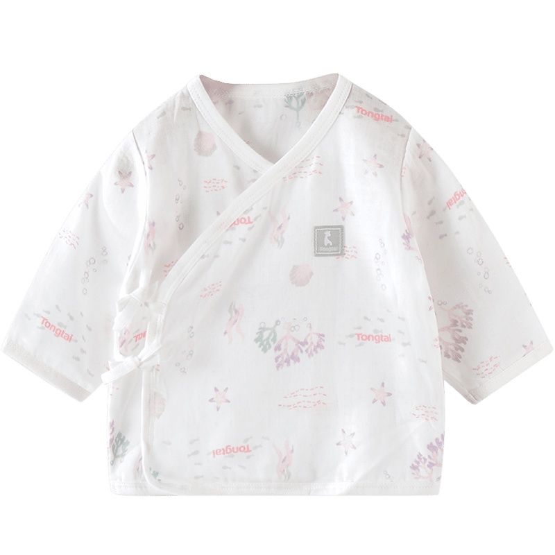 童泰(Tongtai)新款夏季婴幼儿A类纯棉衣服四季家居服0-3月新生儿和服上衣两件装儿童内衣