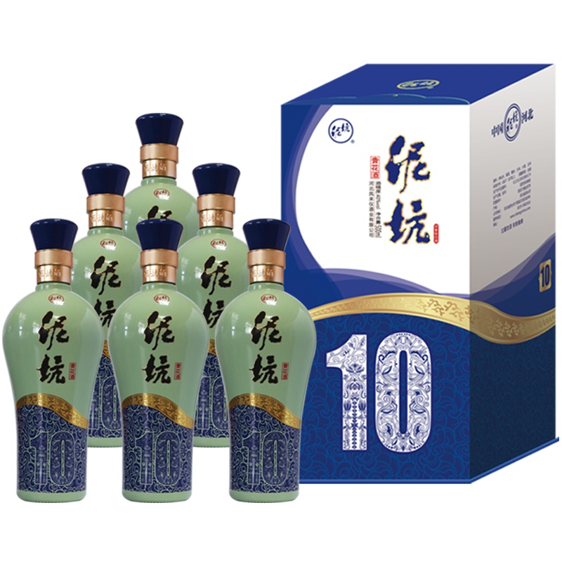 [中华特色]河北供销馆 泥坑 白酒整箱 40度青花10年 500ml*6瓶 浓香型 非物质文化遗产 河北邢台特产
