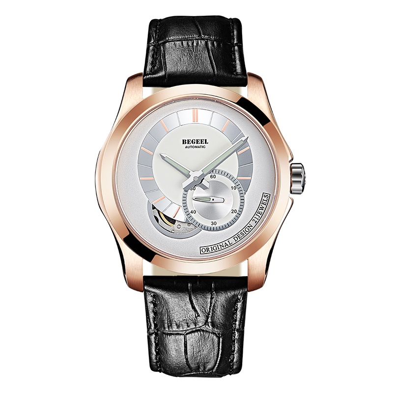 宾爵（BEGEEL）手表 男士全自动机械表镀金轻奢商务防水钢带正品男表B726M.B