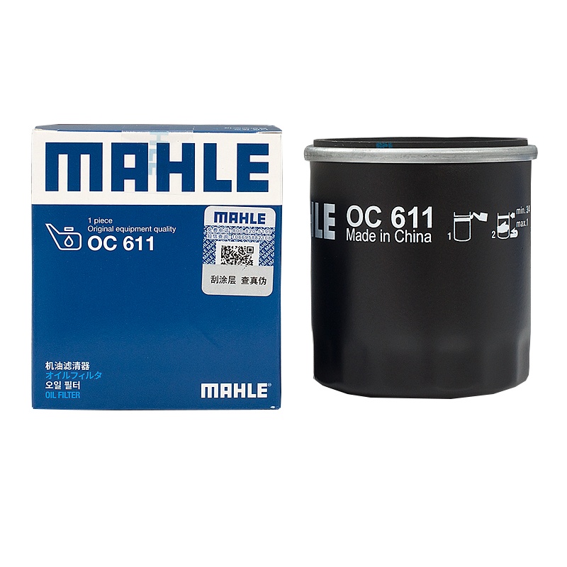 马勒(MAHLE)机滤OC611适配威驰/花冠/卡罗拉/亚洲龙/奕泽/荣放/八代凯美瑞/雅力士/致炫/致享/威兰达/远景