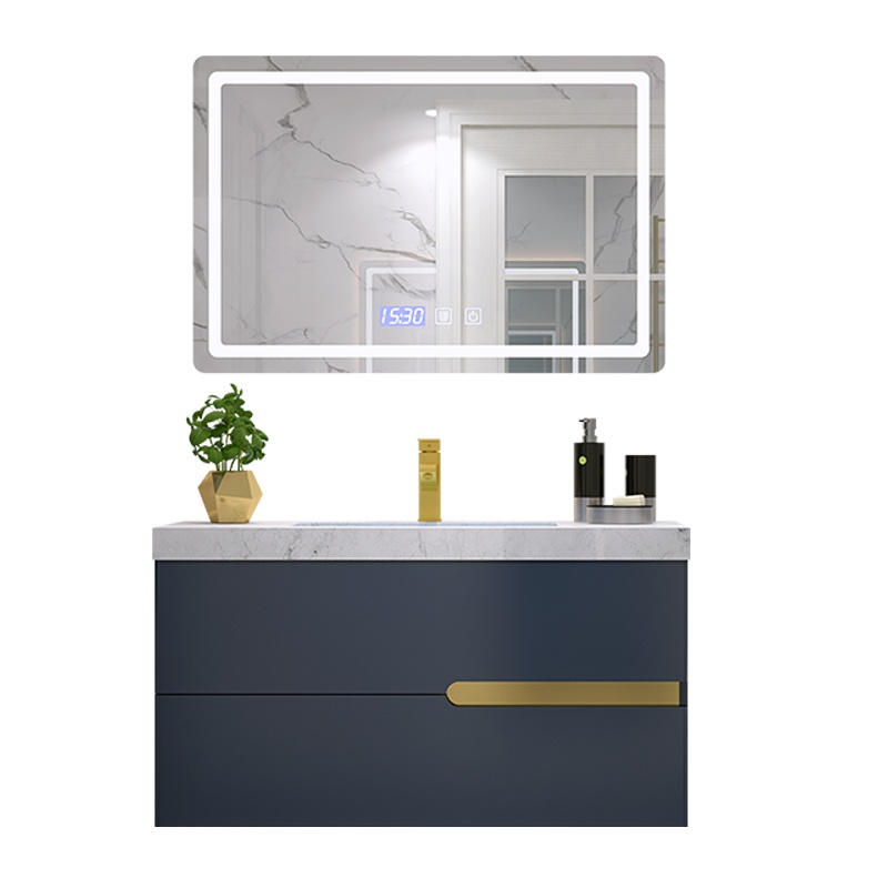 克丽▪菲儿定制智能北欧浴室柜组合大理石洗手台卫生间轻奢挂墙式洗脸盆洗手盆柜洗漱台