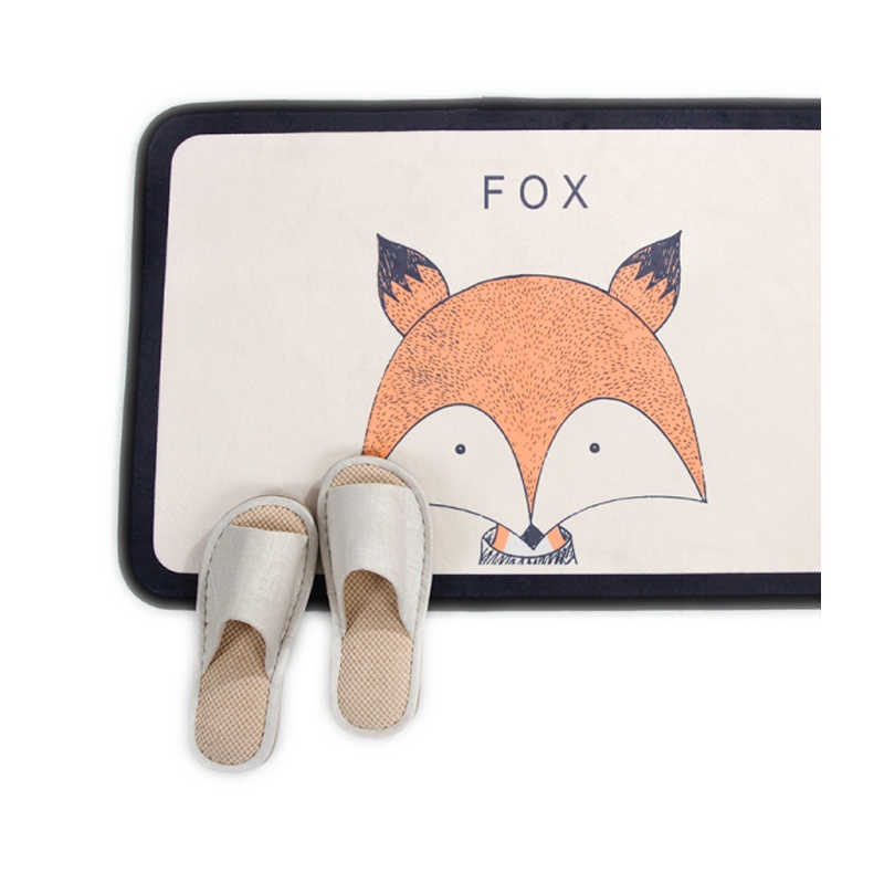 九氏JOESH地垫 狐狸动物印花地垫飘窗垫 简约风格防滑地垫