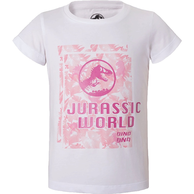 探路者（TOREAD）儿童户外女童休闲侏罗纪世界印花透气短袖T恤TAJG82977