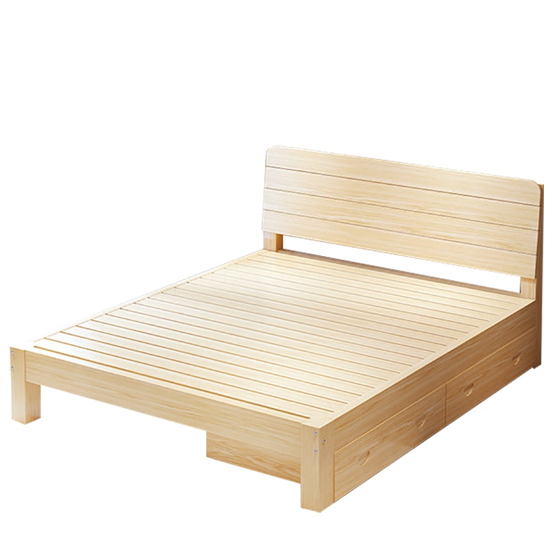 欧宝美实木床现代简约双人床主卧床实木家用