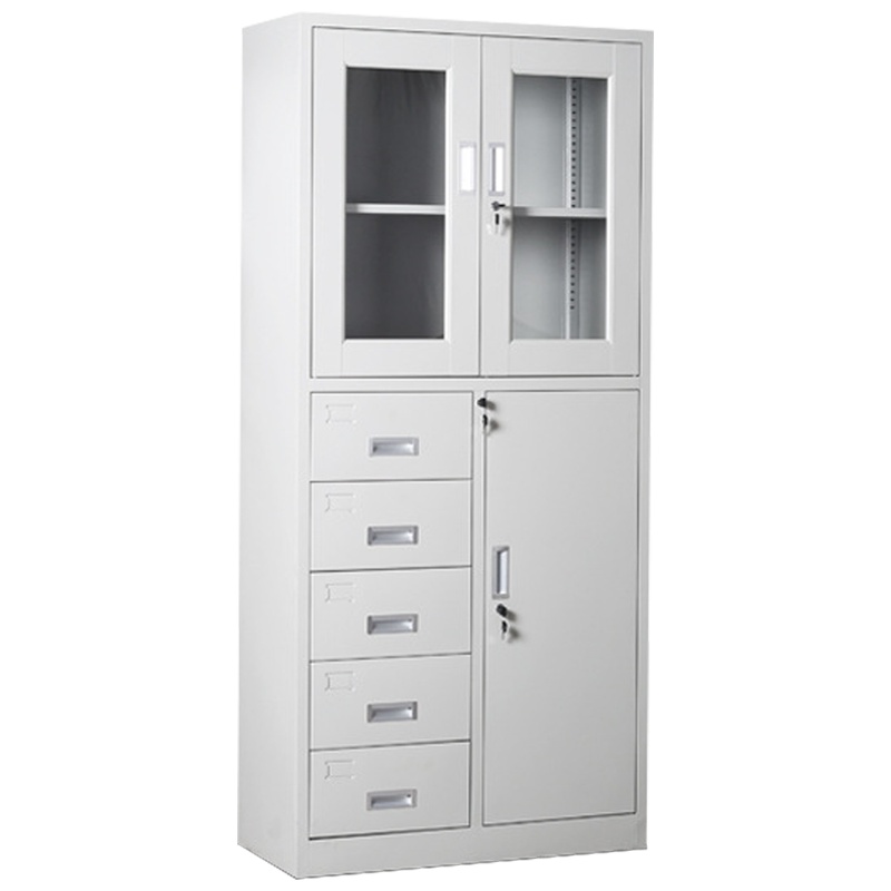 富和美(BNF)偏五斗文件柜铁皮柜大器械柜档案柜办公资料柜铁柜子员工柜办公柜财务凭证柜储物柜850L*390W*1800