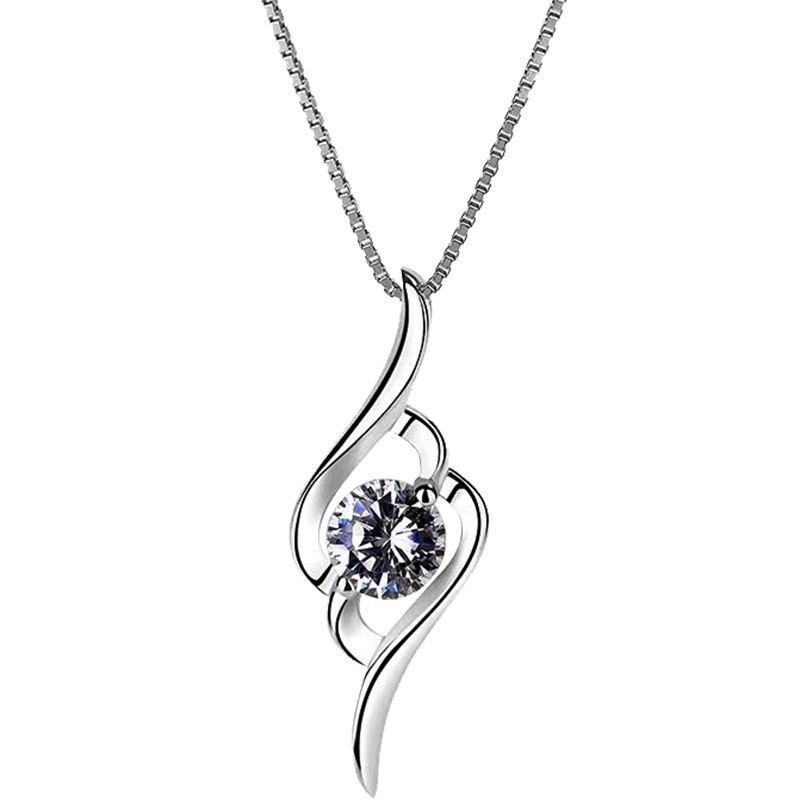 帛兰梓韵 纯银项链女纯银锁骨链日韩简约S925银吊坠女友生日情人节礼物饰品