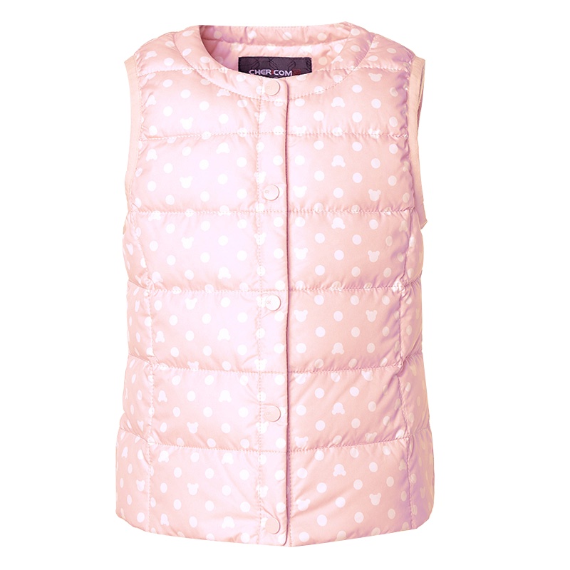 千仞岗(CHERICOM)秋冬新款儿童羽绒马甲男童女童可爱印花保暖背心马甲