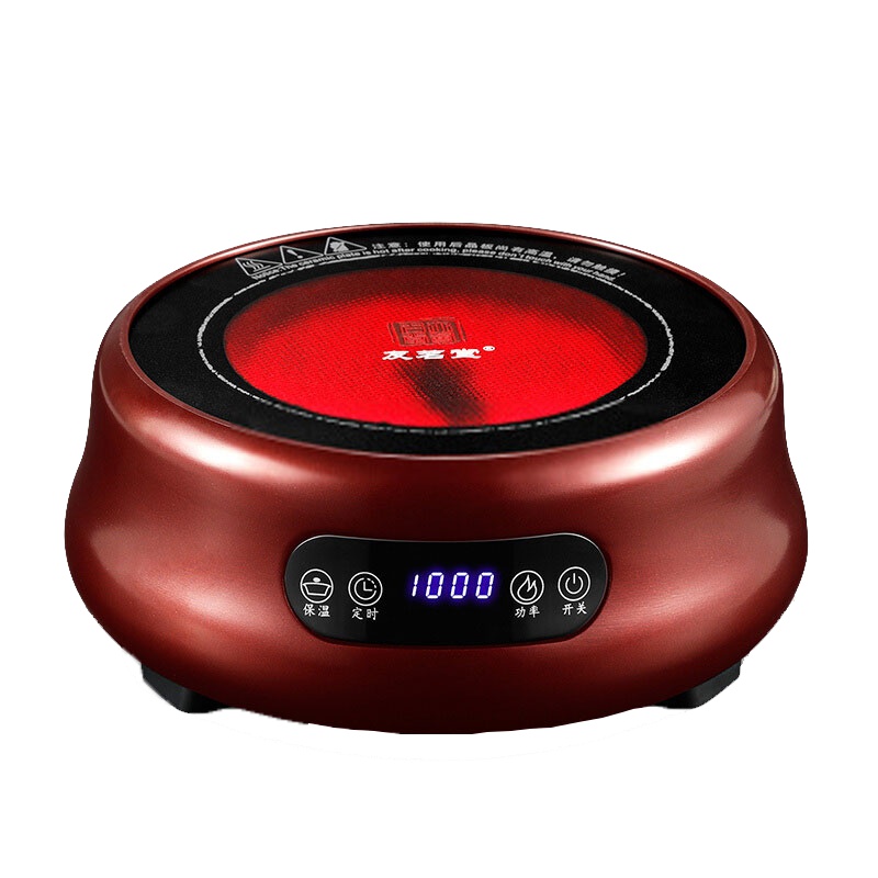 友茗堂YL-1033电陶炉茶炉煮茶静音家用迷你铁壶烧水电茶炉光波电磁炉 黑色