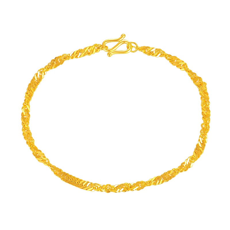 壹仟俩黄金手链手镯精致浪漫手饰水波链调节足金999店长推荐