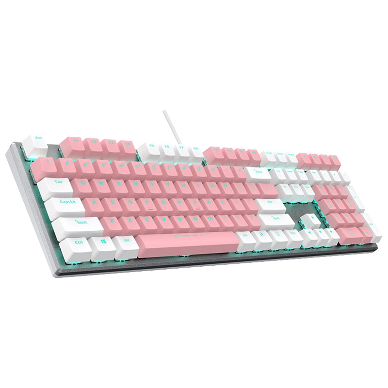 达尔优牧马人EK815机械键盘白蓝粉色女生少女心发光有线笔记本电脑通用游戏青轴黑轴游戏外设CF吃鸡LOL