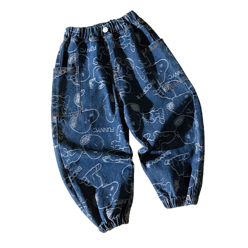 史努比(SNOOPY)新款牛仔裤儿童满印提花牛仔裤KRS006