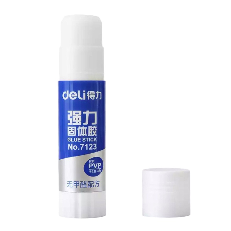得力(deli)7123 大号强力固体胶水/胶棒 无甲醛配方 36g PVP材质 6支装