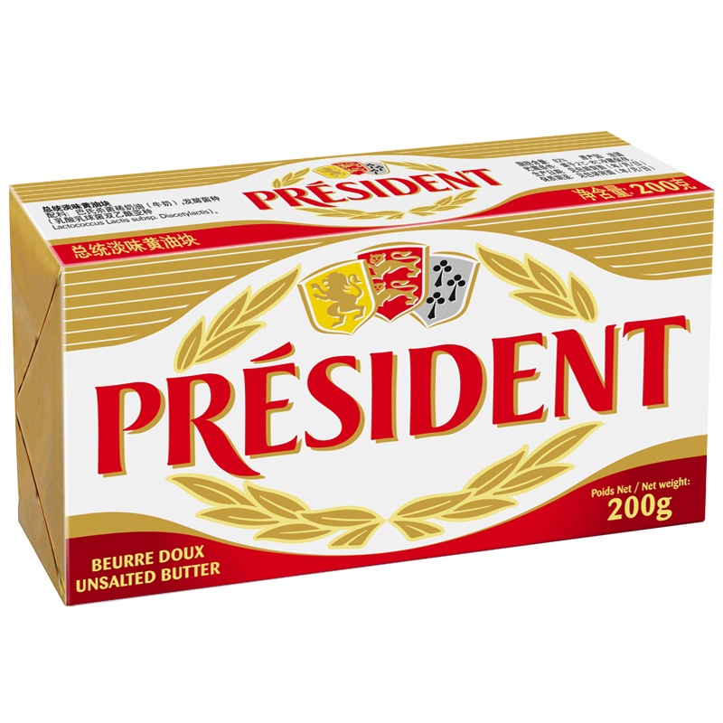 法国总统(President)发酵型动物淡味黄油块200g