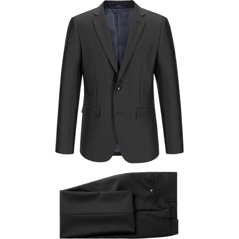 HLA海澜之家平驳领修身仿毛套装2019秋季商务绅士套西男HTXAD3R053A