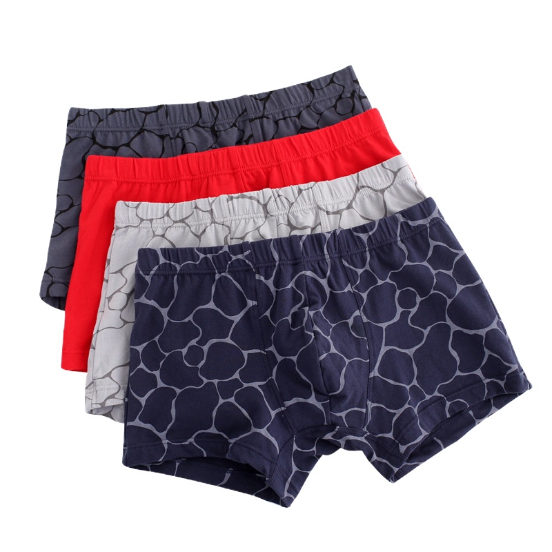 A&Bab2条装内裤男士棉加莱卡弹力贴身印花裤包臀四角平角裤