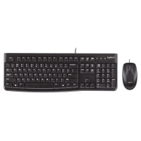 罗技(Logitech)MK120有线套装键鼠套装USB接口笔记本台式机电脑游戏键盘鼠标薄膜静音键盘家用办公防泼溅黑色