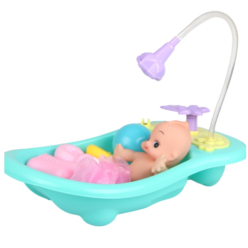 小孩儿童洗澡玩具戏水智扣宝宝婴儿仿真娃娃喷水浴盆游戏套装组合女孩