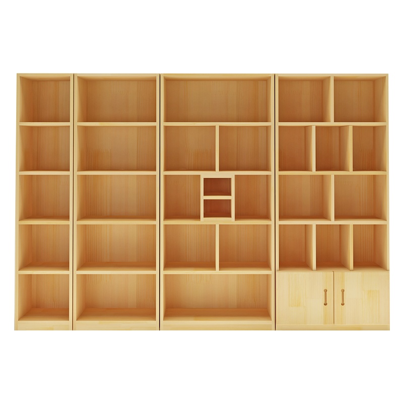 创世人 全实木书柜自由组合书橱环保松木无门储物柜置物架书架落地置物柜多规格可选