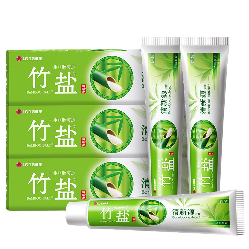 LG竹盐清新源牙膏110g*3支(清韵茶香)清雅怡人 清新口气 呵护牙龈健康