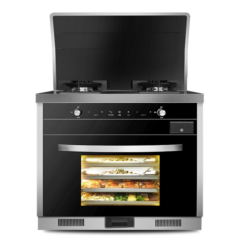 欧尼尔(OUNIER)LX9-BZK 侧吸式一体灶环保灶变频电机自动清洗油烟机燃气灶电蒸烤箱 天然气集成灶