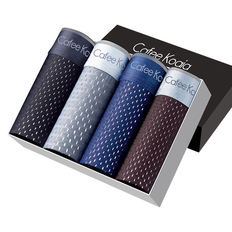 冰丝男士内裤男夏季镂空网眼透气短裤头网孔中腰54