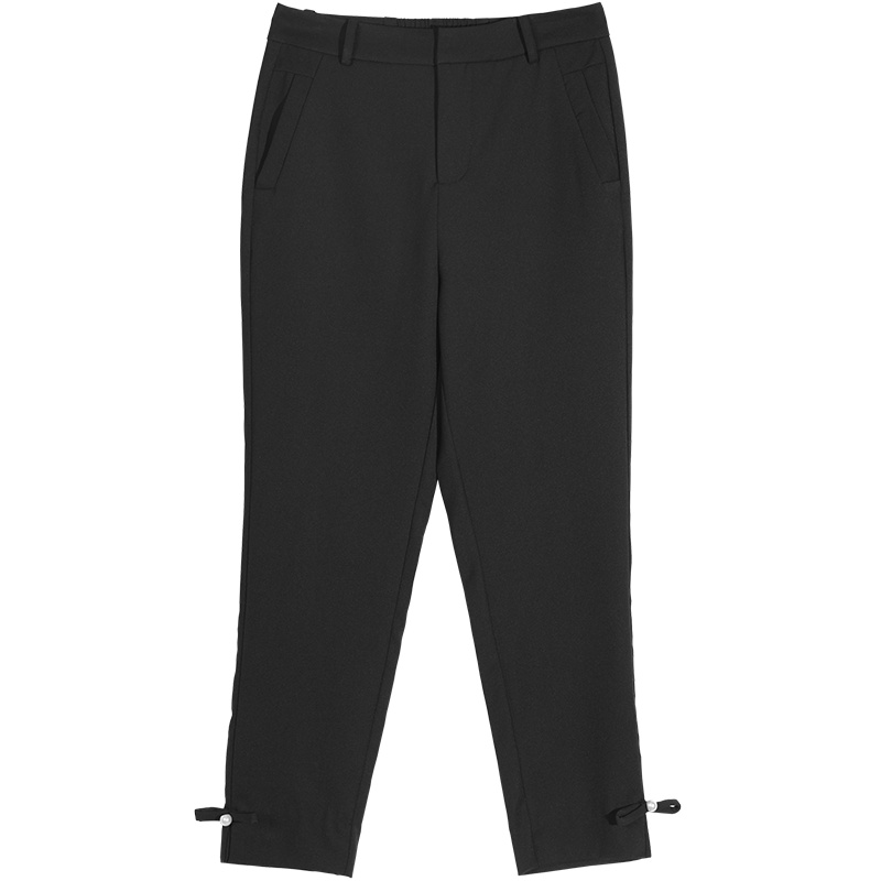 妖精的口袋直筒宽松休闲西装裤2020夏季新款女士ins黑色长裤子潮