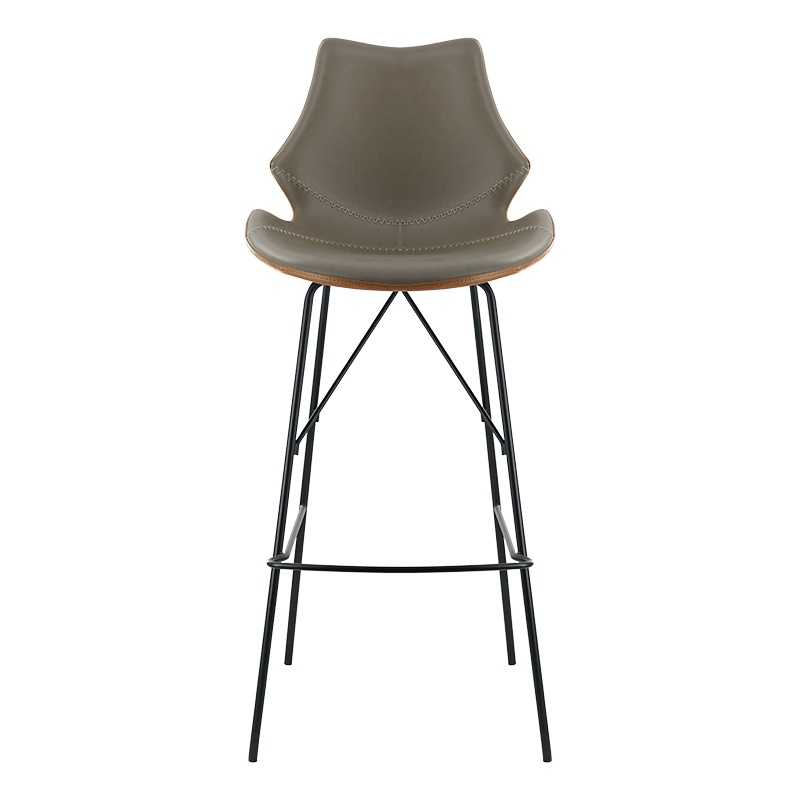 和顿 现代简约吧台椅酒吧家用靠背吧台凳前台椅吧凳户外北欧现代简约家用时尚厨房高脚凳ins靠背轻奢网红 HD-703