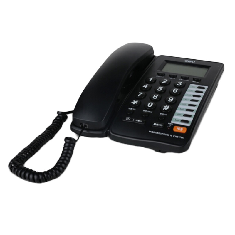 得力 大屏显示电话机 办公电话 来电显示电话机 办公家用 黑色 得力784