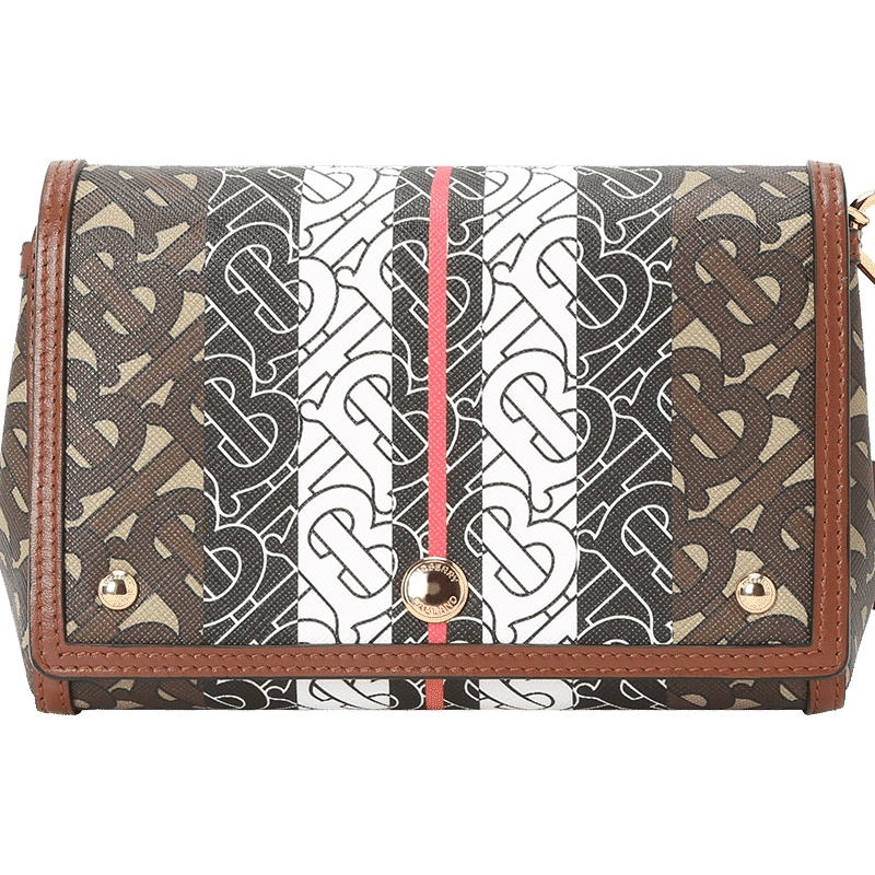 预订 BURBERRY 博柏利 NOTE小号TB标识TB LOGO织物口盖包 单肩包 斜挎包 8033386金扣