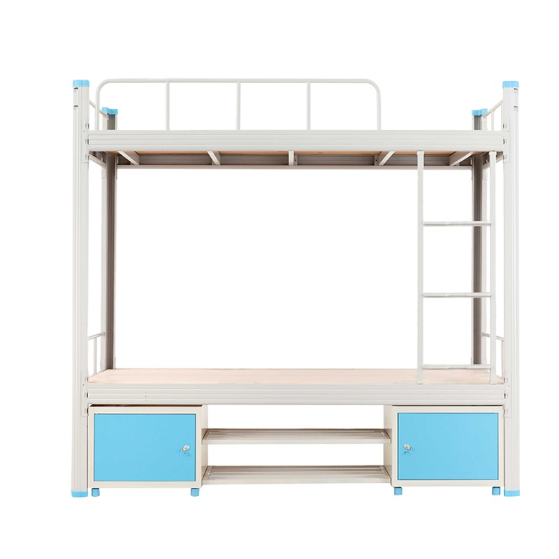 豫亿腾 7595型2000*900*1800钢制高低床带床下柜 铁床 宿舍公寓床 双层钢制床 可定制