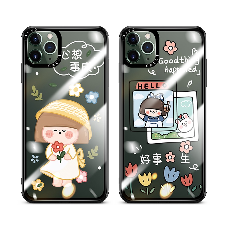 卡绮苹果11手机壳iPhonex透明se2潮8plus可爱xr高档7玻璃