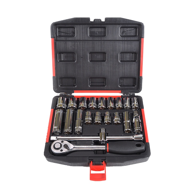 力易得 21件12.5mm系列套筒组套维修工具套装手动工具组套E1216