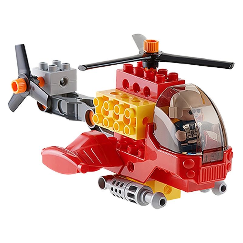 babycare儿童拼插积木益智 大颗粒飞机汽车模型拼装宝宝智力玩具直升机