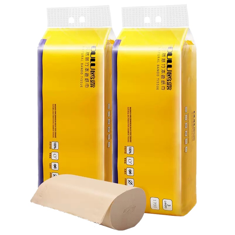 鸥露 本色竹浆卷纸三层170g*20卷卫生纸 无芯家用大包装纸巾(整箱销售)