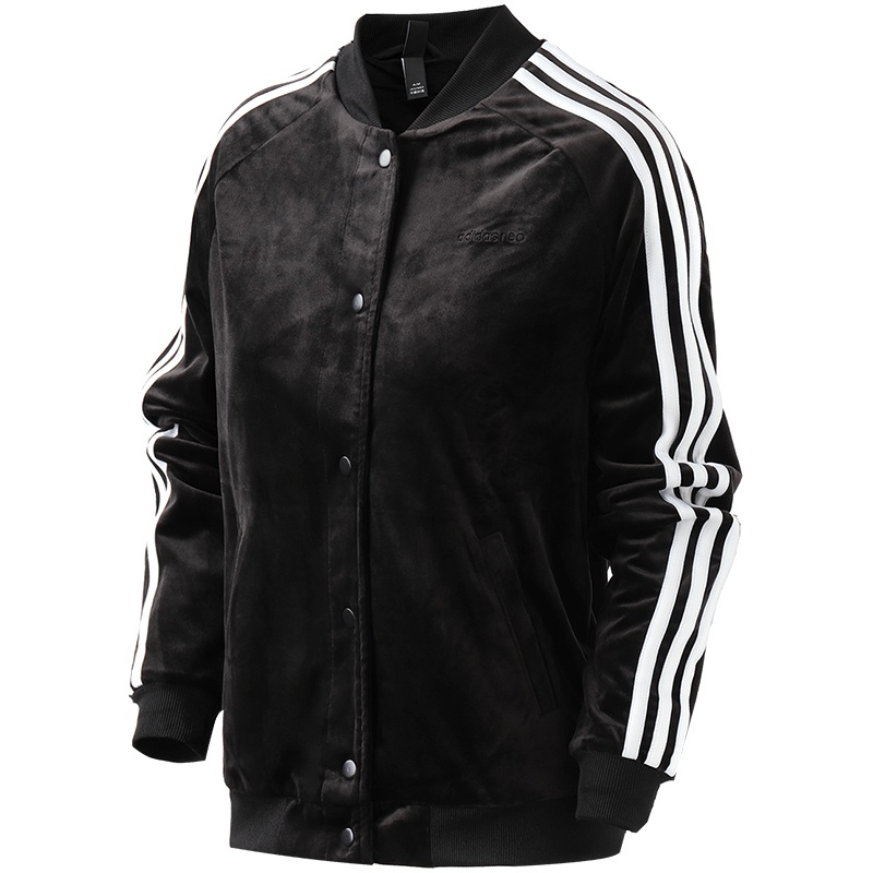 adidas阿迪达斯NEO女装外套立领运动休闲外套DM4156 L DM4156黑色