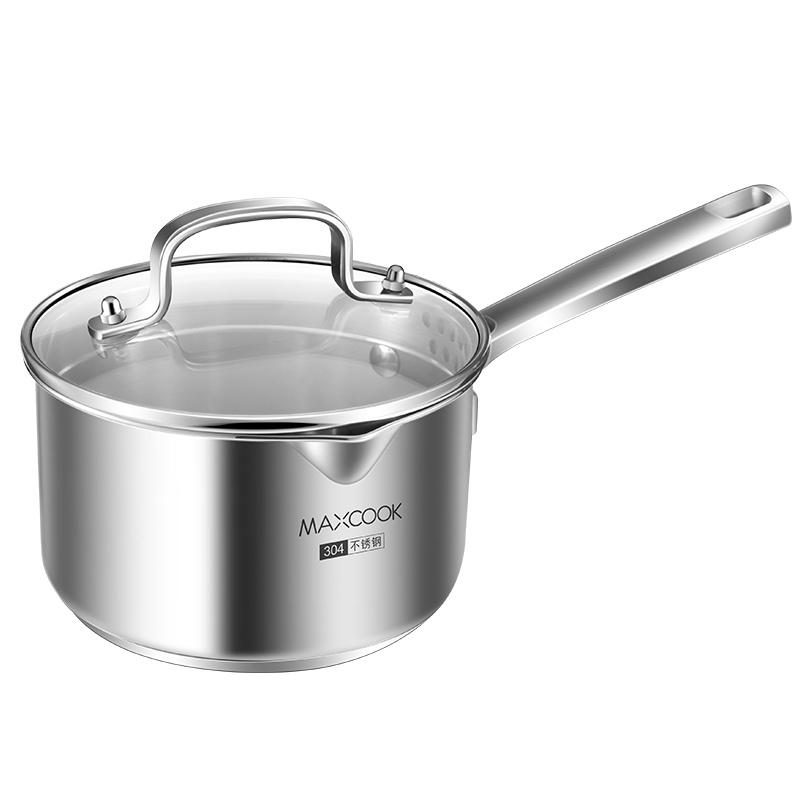 美厨 奶锅 304不锈钢汤锅16cm 泡面煮奶婴儿辅食锅热奶锅 加厚复合底 电磁炉通用 锅具MCN743