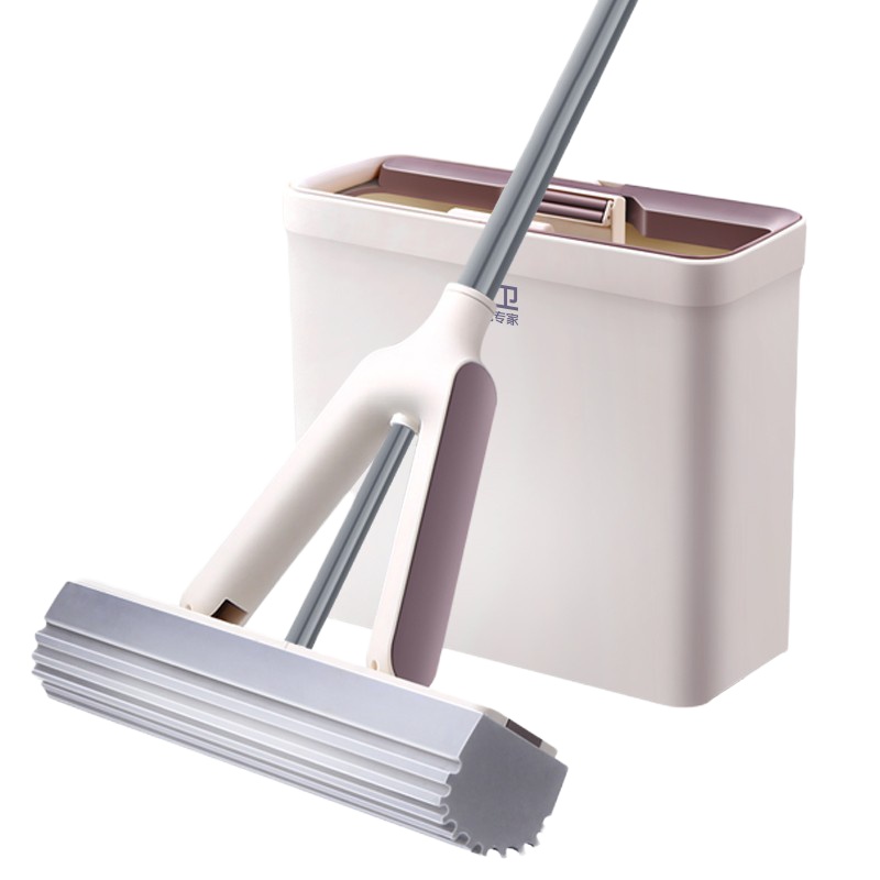 大卫 M5 海绵吸水拖把拖布家用懒人免手洗一拖对折式挤水胶棉拖头拖地桶套装 （单位：套）