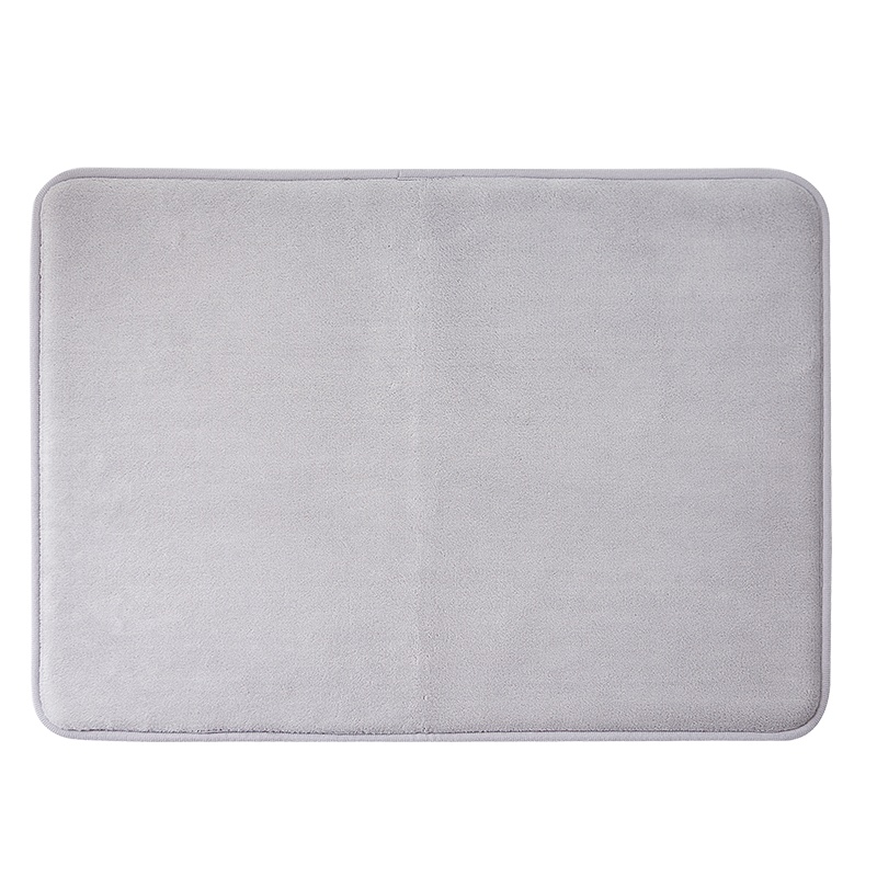 苏宁极物 现代中式吸水抑菌浴室纯色地垫 43*60CM