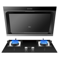 美的(Midea)烟灶套装J15+Q216B(天然气)17立方烟灶套装 升级版大吸力侧吸烟灶套装