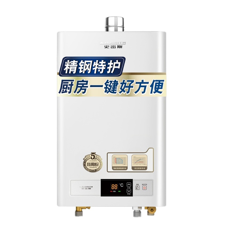 A.O.史密斯(A.O.Smith)16升燃气热水器 家用恒温强排式洗澡天然气 大屏幕恒温 JSQ33-VT01