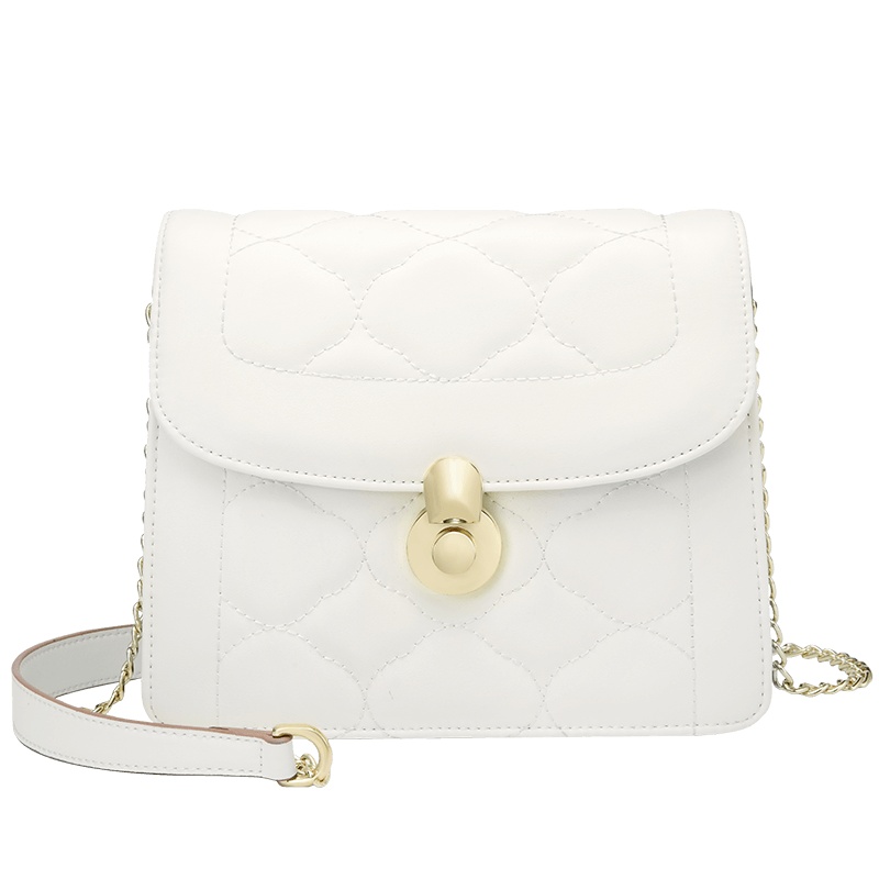 高尔夫GOLF时尚菱格链条单肩包包女休闲百搭斜挎女包牛皮时尚小包