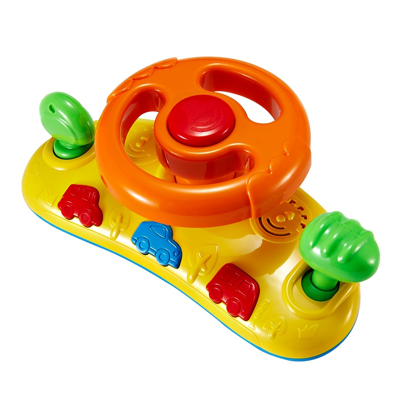 AUBY 澳贝 启智系列 快乐方向盘 塑料玩具 模拟驾驶游戏丰富场景 儿童宝宝6-12个月玩具车名认知 463416DS