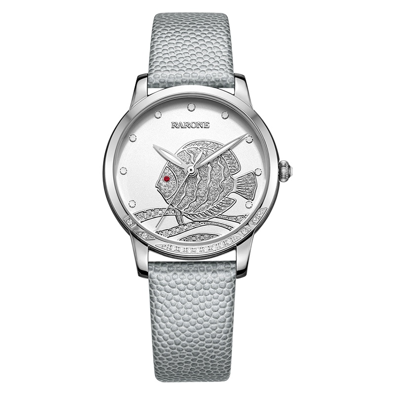 雷诺【女学生手表】海洋鱼女士石英手表皮带清新活泼腕表8600148